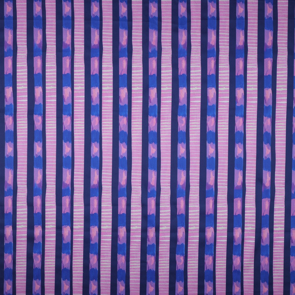 Digital Stripe - Dark Cobalt - Katoensatijn - Nerida Hansen Verhees - The Final Stitch