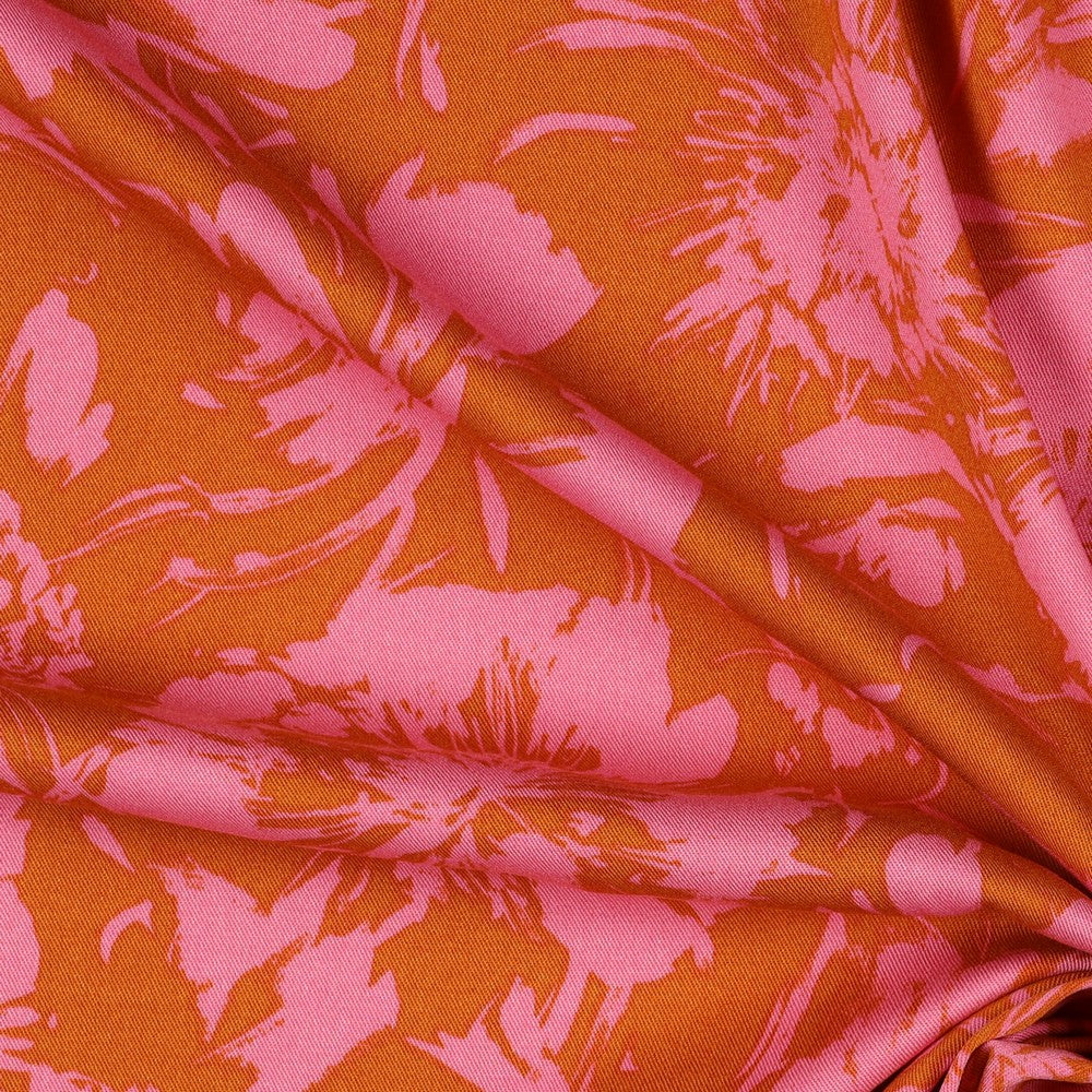 Big Flowers Pink Orange - Rosella Stretch - The Final Stitch