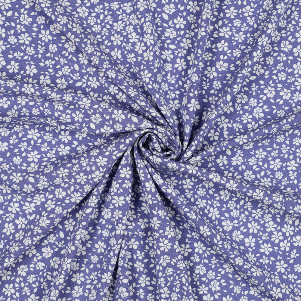 Small Flowers - Lavender - Viscose Poplin Stretch - The Final Stitch
