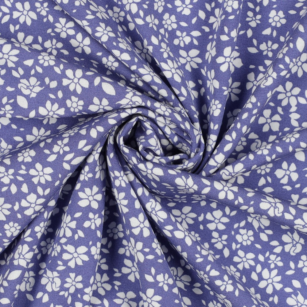 Small Flowers - Lavender - Viscose Poplin Stretch - The Final Stitch