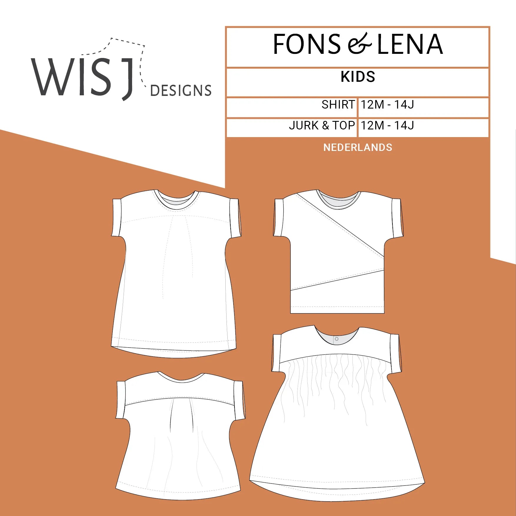 Fons shirt Lena jurk/top – Papieren naaipatroon WISJ – The