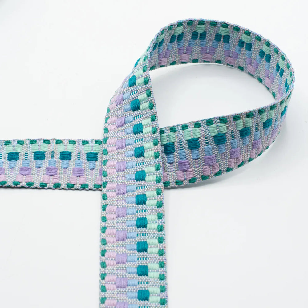 Tassenband Bohemian - groen/lila - The Final Stitch