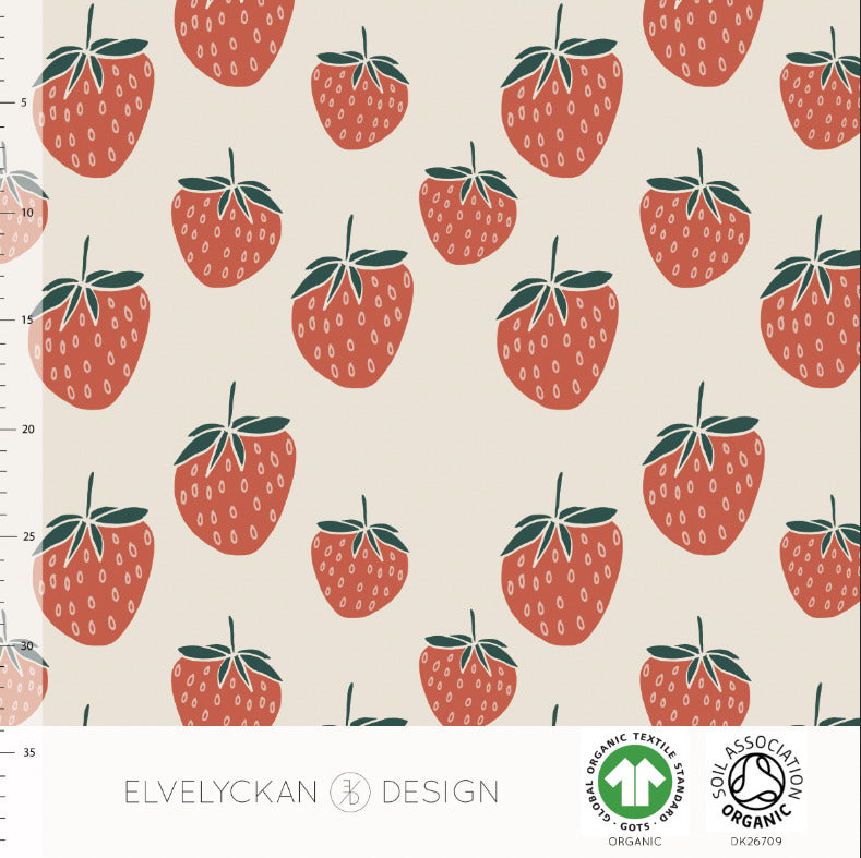 Coupon 85cm Strawberries Creme – Jersey – Elvelyckan - The Final Stitch