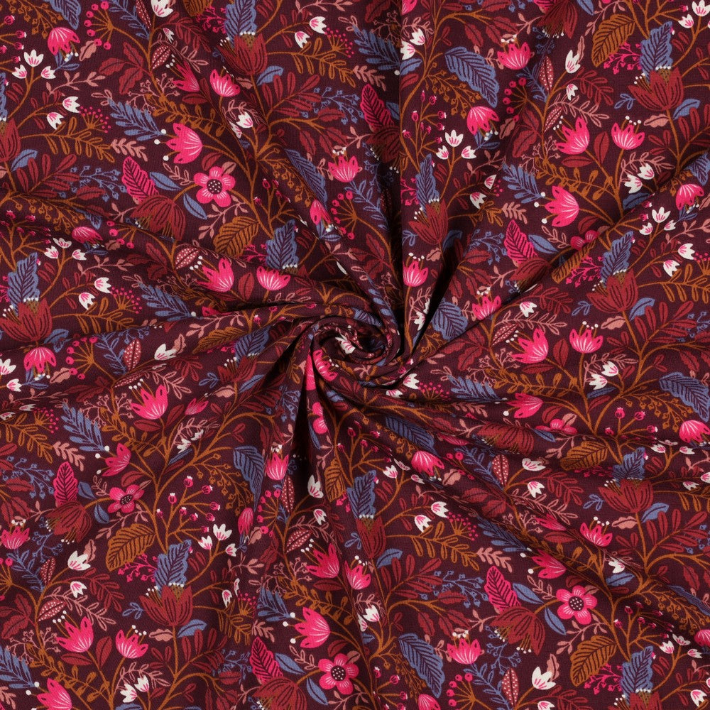 Flower Jersey - Bordeaux - Poppy - The Final Stitch