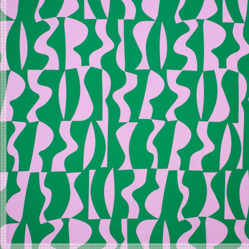 
                  
                    Coupon 1.6m Abstract lila en groen- Poplin Katoen – Mies&Moos
                  
                