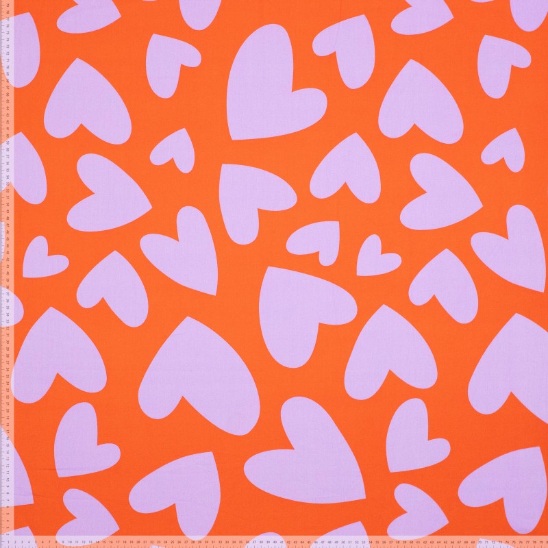 
                  
                    Hearts Emily - Oranje Lila - Poplin Katoen
                  
                
