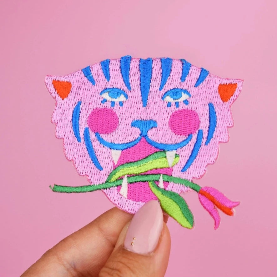 Pink Tiger Iron-On Patch - Malicieuse