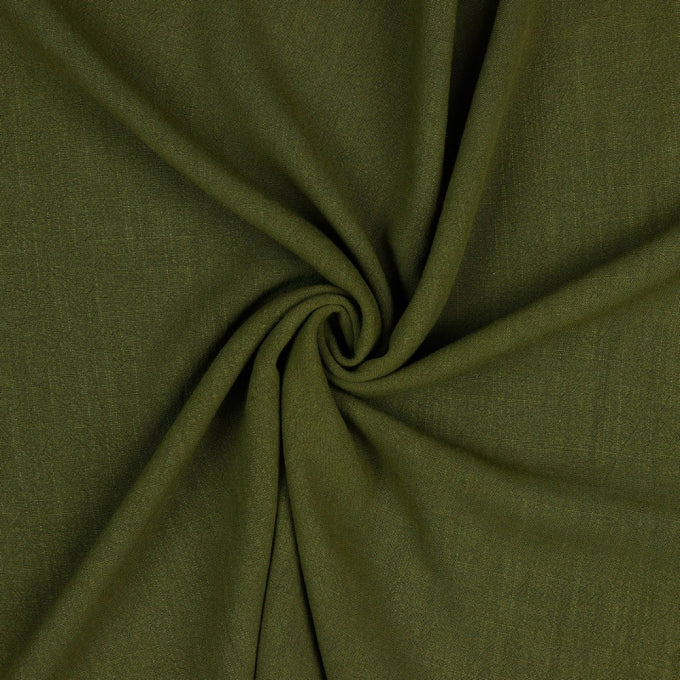 Linnen viscose washed – Olive - The Final Stitch