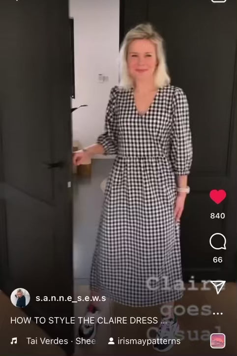 Claire jurk dames – Papieren naaipatroon - Iris May